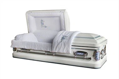 سفید سایہ دار نیلے گول کونے کا تابوت